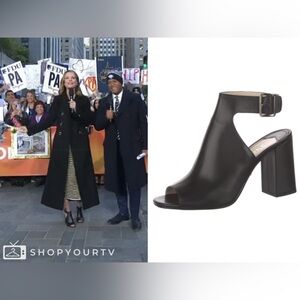 PRADA Black Slingback Open Toe Ankle Strap Block Heels Size: EU 41